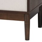 Baxton Studio Nikolai Mid-Century Channel Tufted Beige Fabric and Wenge Brown Wood 5-Piece Queen Bedroom Set