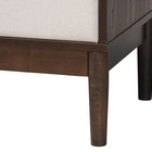 Baxton Studio Nikolai Mid-Century Channel Tufted Beige Fabric and Wenge Brown Wood 4-Piece Queen Bedroom Set