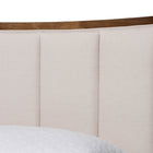 Baxton Studio Nikolai Mid-Century Channel Tufted Beige Fabric and Wenge Brown Wood Queen Bed