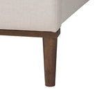 Baxton Studio Nikolai Mid-Century Channel Tufted Beige Fabric and Wenge Brown Wood Queen Bed