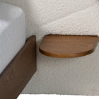 Baxton Studio Bernice Japandi Cream Boucle and Walnut Brown Wood King Bed