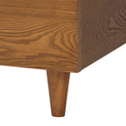Baxton Studio Bernice Japandi Cream Boucle and Walnut Brown Wood King Bed