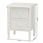 Baxton Studio Malinda Classic White Wood 2-Drawer End Table with Spindle Legs