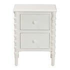 Baxton Studio Malinda Classic White Wood 2-Drawer End Table with Spindle Legs