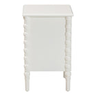Baxton Studio Malinda Classic White Wood 2-Drawer End Table with Spindle Legs