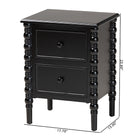 Baxton Studio Malinda Classic Black Wood 2-Drawer End Table with Spindle Legs