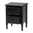 Baxton Studio Malinda Classic Black Wood 2-Drawer End Table with Spindle Legs