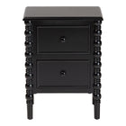 Baxton Studio Malinda Classic Black Wood 2-Drawer End Table with Spindle Legs