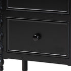 Baxton Studio Malinda Classic Black Wood 2-Drawer End Table with Spindle Legs