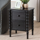 Baxton Studio Malinda Classic Black Wood 2-Drawer End Table with Spindle Legs