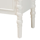 Baxton Studio Malinda Classic White Wood 3-Drawer End Table with Spindle Legs