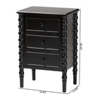 Baxton Studio Malinda Classic Black Wood 3-Drawer End Table with Spindle Legs