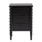 Baxton Studio Malinda Classic Black Wood 3-Drawer End Table with Spindle Legs
