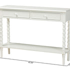 Baxton Studio Malinda Classic White Wood 2-Drawer Console Table with Spindle Legs