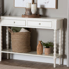 Baxton Studio Malinda Classic White Wood 2-Drawer Console Table with Spindle Legs