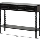Baxton Studio Malinda Classic Black Wood 2-Drawer Console Table with Spindle Legs