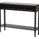 Baxton Studio Malinda Classic Black Wood 2-Drawer Console Table with Spindle Legs