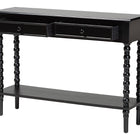 Baxton Studio Malinda Classic Black Wood 2-Drawer Console Table with Spindle Legs