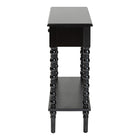 Baxton Studio Malinda Classic Black Wood 2-Drawer Console Table with Spindle Legs