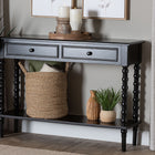 Baxton Studio Malinda Classic Black Wood 2-Drawer Console Table with Spindle Legs