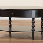 Baxton Studio Malinda Classic Black Wood 1-Drawer Coffee Table with Spindle Legs