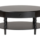 Baxton Studio Malinda Classic Black Wood 1-Drawer Coffee Table with Spindle Legs