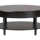 Baxton Studio Malinda Classic Black Wood 1-Drawer Coffee Table with Spindle Legs