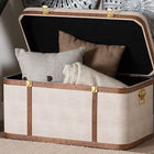 Baxton Studio Brenner Modern Transitional Beige Faux Shagreen Storage Trunk
