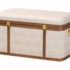 Baxton Studio Brenner Modern Transitional Beige Faux Shagreen Storage Trunk