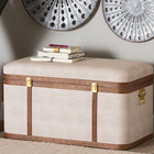 Baxton Studio Brenner Modern Transitional Beige Faux Shagreen Storage Trunk