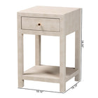 Baxton Studio Dansby Modern Beige Faux Shagreen 1-Drawer End Table