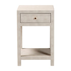 Baxton Studio Dansby Modern Beige Faux Shagreen 1-Drawer End Table