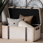 Baxton Studio Nevio Vintage Weathered White Canvas Storage Trunk