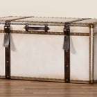 Baxton Studio Nevio Vintage Weathered White Canvas Storage Trunk