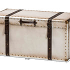 Baxton Studio Nevio Vintage Weathered White Canvas Storage Trunk