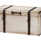 Baxton Studio Nevio Vintage Weathered White Canvas Storage Trunk