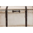 Baxton Studio Nevio Vintage Weathered White Canvas Storage Trunk