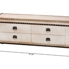 Baxton Studio Heaton Vintage Weathered White Canvas 4-Drawer Storage Bench