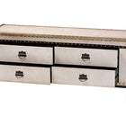 Baxton Studio Heaton Vintage Weathered White Canvas 4-Drawer Storage Bench