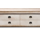 Baxton Studio Heaton Vintage Weathered White Canvas 4-Drawer Storage Bench