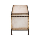 Baxton Studio Heaton Vintage Weathered White Canvas 4-Drawer Storage Bench