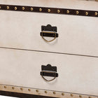 Baxton Studio Heaton Vintage Weathered White Canvas 4-Drawer Storage Bench