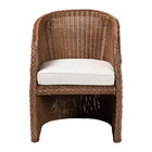 bali & pari Memphis Bohemian Peanut Brown Braided Rattan Arm Chair