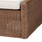 bali & pari Derris Bohemian Peanut Brown Braided Rattan Footstool