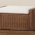 bali & pari Derris Bohemian Peanut Brown Braided Rattan Footstool
