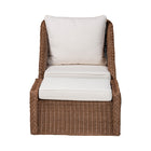 bali & pari Derris Bohemian Peanut Brown Braided Rattan 2-Piece Arm Chair and Footstool Set