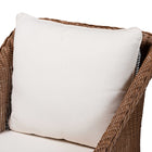 bali & pari Derris Bohemian Peanut Brown Braided Rattan 2-Piece Arm Chair and Footstool Set