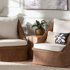 bali & pari Derris Bohemian Peanut Brown Braided Rattan 2-Piece Arm Chair Set
