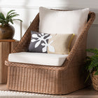 bali & pari Derris Bohemian Peanut Brown Braided Rattan Arm Chair