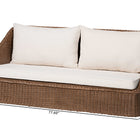 bali & pari Derris Bohemian Peanut Brown Braided Rattan Sofa